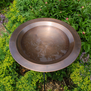 24" Classic Copper Birdbath with Ring Stand Birdbath