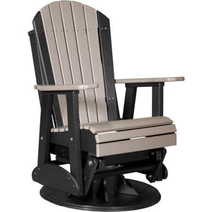 2ft Adirondack Swivel Glider Glider Weatherwood & Black