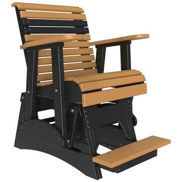 2ft Plain Balcony Glider Chair Glider Chair Cedar &amp; Black