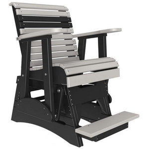 2ft Plain Balcony Glider Chair Glider Chair Dove Gray & Black
