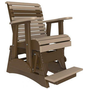 2ft Plain Balcony Glider Chair Glider Chair Weatherwood & Chestnut Brown