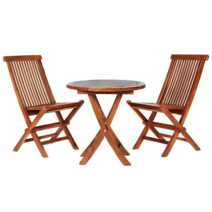 3-Piece Teak Bistro Table Set Outdoor Table