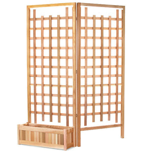 30-in Planter Box with Trellis Privacy Screens Set Planter Box