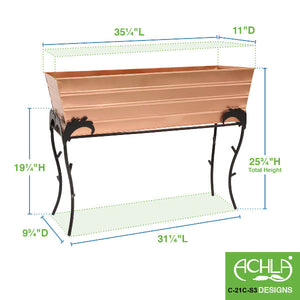 36" Flower Box with Flora Stand, 25-in H Flower Box