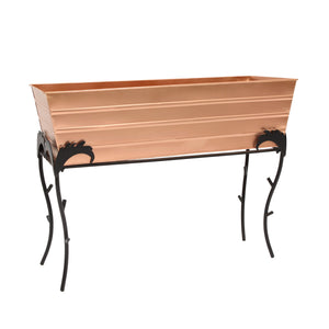 36" Flower Box with Flora Stand, 25-in H Flower Box Copper / Large