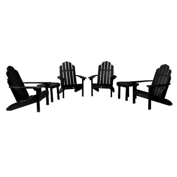 4 Classic Westport Adirondack Chairs with 2 Classic Westport Side Tables Conversation Set