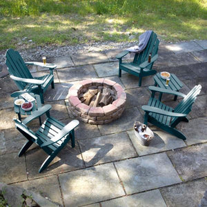 4 Classic Westport Adirondack Chairs with 2 Classic Westport Side Tables Conversation Set