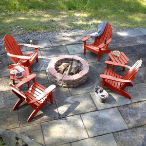 4 Classic Westport Adirondack Chairs with 2 Classic Westport Side Tables Conversation Set