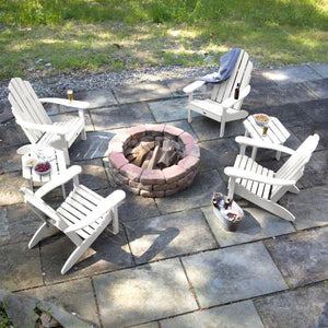 4 Classic Westport Adirondack Chairs with 2 Classic Westport Side Tables Conversation Set