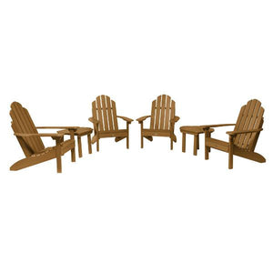 4 Classic Westport Adirondack Chairs with 2 Classic Westport Side Tables Conversation Set Toffee
