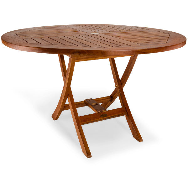 4-ft Teak Round Folding Table Outdoor Table