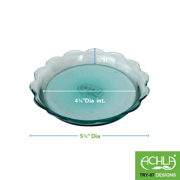 4-Pack Scalloped Rim Recycled Glass Tray Glass Tray