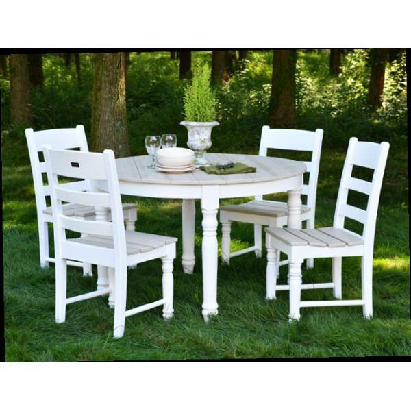 Farm House 48” Round Dining Table Set With 4 Dining Chairs