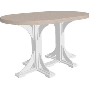 Poly 4ft x 6ft Oval Table Bar Height