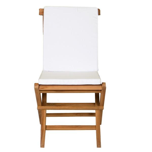 5-Piece 4-ft Teak Octagon Folding Table Set with Cushions Dining Set