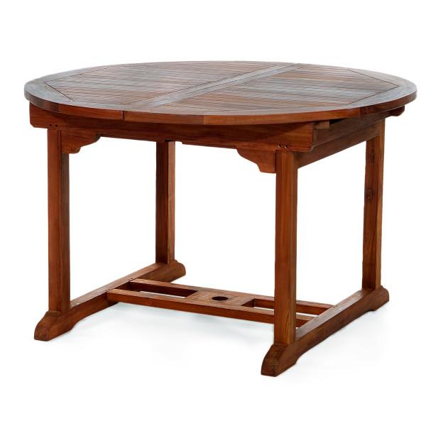 5-Piece Oval Extension Teak Table Folding Arm Set Outdoor Table