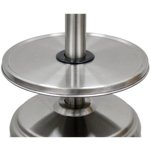 87" Tall Outdoor Patio Heater with Metal Table in Stainless Steel Patio Heater