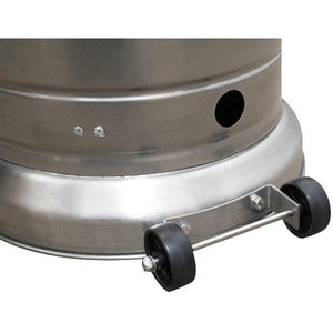 87" Tall Outdoor Patio Heater with Metal Table in Stainless Steel Patio Heater