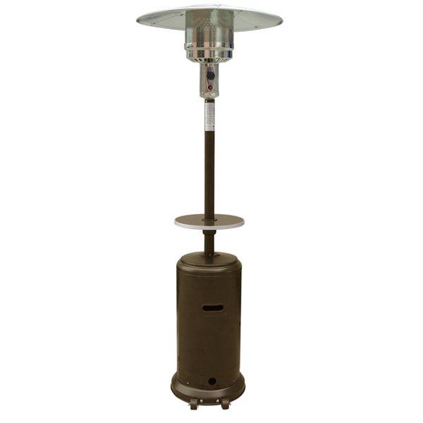 87&quot; Tall Outdoor Patio Heater with Table- Hammered Bronze Patio Heater