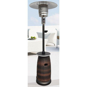 87" Tall Outdoor Resin Wicker Patio Heater with Table Patio Heater