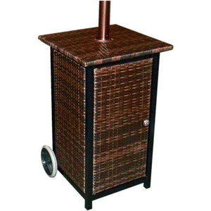 87" Tall Square Wicker Outdoor Patio Heater With table- Resin Wicker Patio Heater