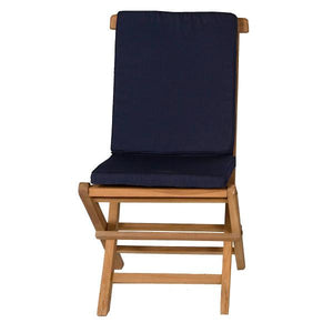9-Piece Twin Butterfly Leaf Teak Extension Table Folding Chair Set with Cushions Dining Set