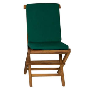 9-Piece Twin Butterfly Leaf Teak Extension Table Folding Chair Set with Cushions Dining Set