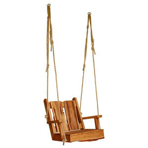 A & L Furniture 2ft Timberland Chair Swing with Rope Porch Swings Cedar