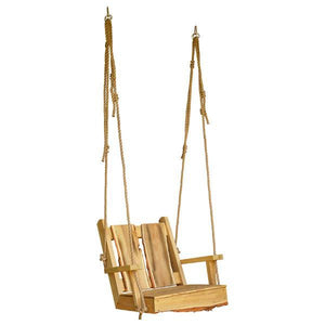 A & L Furniture 2ft Timberland Chair Swing with Rope Porch Swings Natural