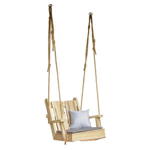 A & L Furniture 2ft Timberland Chair Swing with Rope Porch Swings Unfinished
