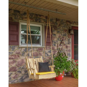 A & L Furniture 2ft Timberland Chair Swing with Rope Porch Swings Unfinished