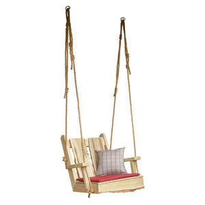 A & L Furniture 2ft Timberland Chair Swing with Rope Porch Swings Unfinished