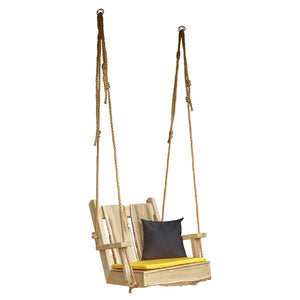 A & L Furniture 2ft Timberland Chair Swing with Rope Porch Swings Unfinished