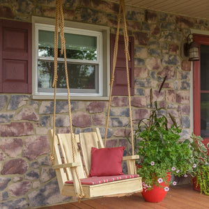 A & L Furniture 2ft Timberland Chair Swing with Rope Porch Swings Unfinished