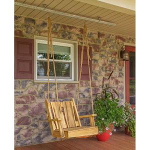 A & L Furniture 2ft Timberland Chair Swing with Rope Porch Swings Unfinished