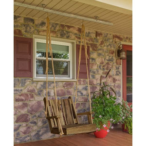 A & L Furniture 2ft Timberland Chair Swing with Rope Porch Swings Unfinished