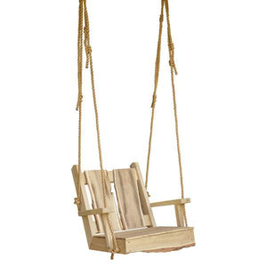 A & L Furniture 2ft Timberland Chair Swing with Rope Porch Swings Unfinished