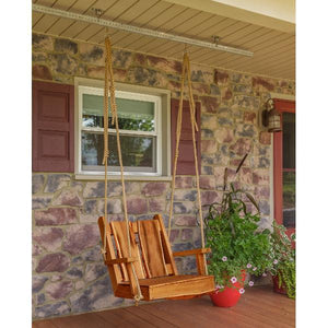 A & L Furniture 2ft Timberland Chair Swing with Rope Porch Swings Unfinished