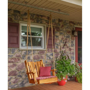 A & L Furniture 2ft Timberland Chair Swing with Rope Porch Swings Unfinished