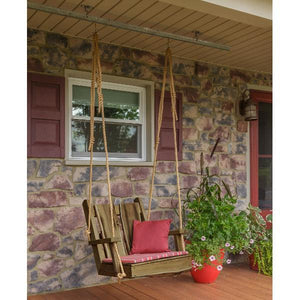 A & L Furniture 2ft Timberland Chair Swing with Rope Porch Swings Unfinished