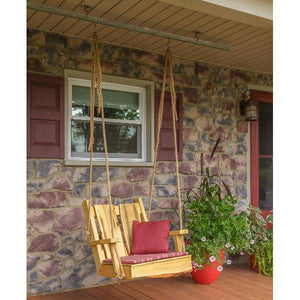 A & L Furniture 2ft Timberland Chair Swing with Rope Porch Swings Unfinished