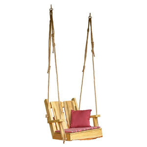 A & L Furniture 2ft Timberland Chair Swing with Rope Porch Swings Unfinished