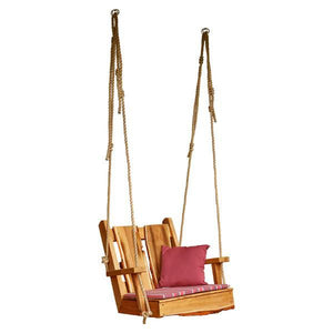 A & L Furniture 2ft Timberland Chair Swing with Rope Porch Swings Unfinished
