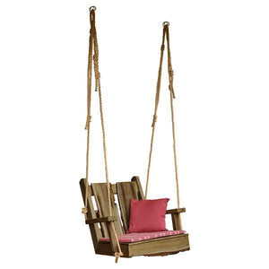 A & L Furniture 2ft Timberland Chair Swing with Rope Porch Swings Unfinished