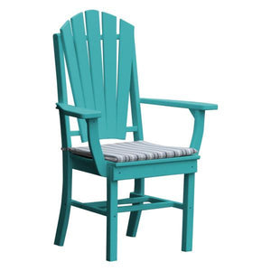 A & L Furniture Adirondack Dining Chair w/Arms Outdoor Chairs Aruba Blue