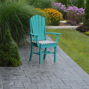 A & L Furniture Adirondack Dining Chair w/Arms Outdoor Chairs Aruba Blue
