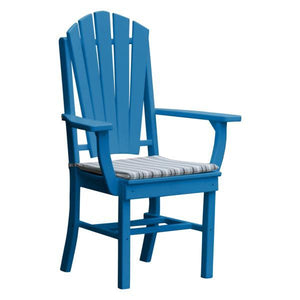 A & L Furniture Adirondack Dining Chair w/Arms Outdoor Chairs Aruba Blue