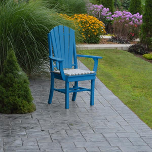 A & L Furniture Adirondack Dining Chair w/Arms Outdoor Chairs Aruba Blue
