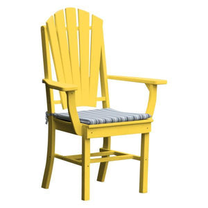 A & L Furniture Adirondack Dining Chair w/Arms Outdoor Chairs Aruba Blue