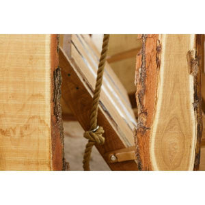 A & L Furniture Appalachian Arbor with Timberland Swing with Rope Porch Swing Stands 5ft / Unfinished